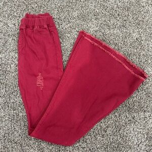 Aaron and Amber red bell bottoms